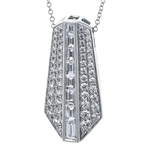 18K White Gold Diamond Pendant Necklace