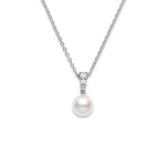 Morning Dew Akoya Cultured Pearl Pendant – 18K White Gold