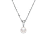 Morning Dew Akoya Cultured Pearl Pendant – 18K White Gold