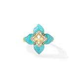 18K Yellow Gold Venetian Princess Amazonite and Diamond Ring