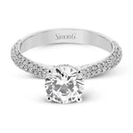 18K White Gold Round Semi-Mount Engagement Ring