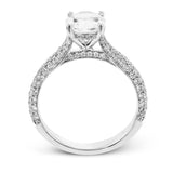18K White Gold Round Semi-Mount Engagement Ring