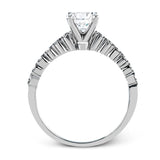 18K White Gold Round Semi-Mount Engagement Ring