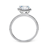 18K White Gold Round Halo Semi-Mount Engagement Ring