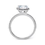18K White Gold Round Halo Semi-Mount Engagement Ring