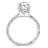 18K White Gold Round Hidden Halo Semi-Mount Engagement Ring