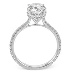 18K White Gold Round Hidden Halo Semi-Mount Engagement Ring