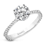 18K White Gold Round Hidden Halo Semi-Mount Engagement Ring