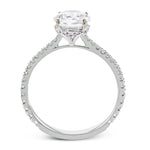 18K White Gold Round Hidden Halo Semi-Mount Engagement Ring