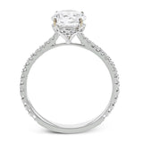 18K White Gold Round Hidden Halo Semi-Mount Engagement Ring