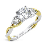 18K Two-Toned Round Semi-Mount Engagement Ring