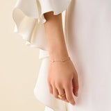 18K Yellow Gold Small Bean Bracelet, 6.5"-8'