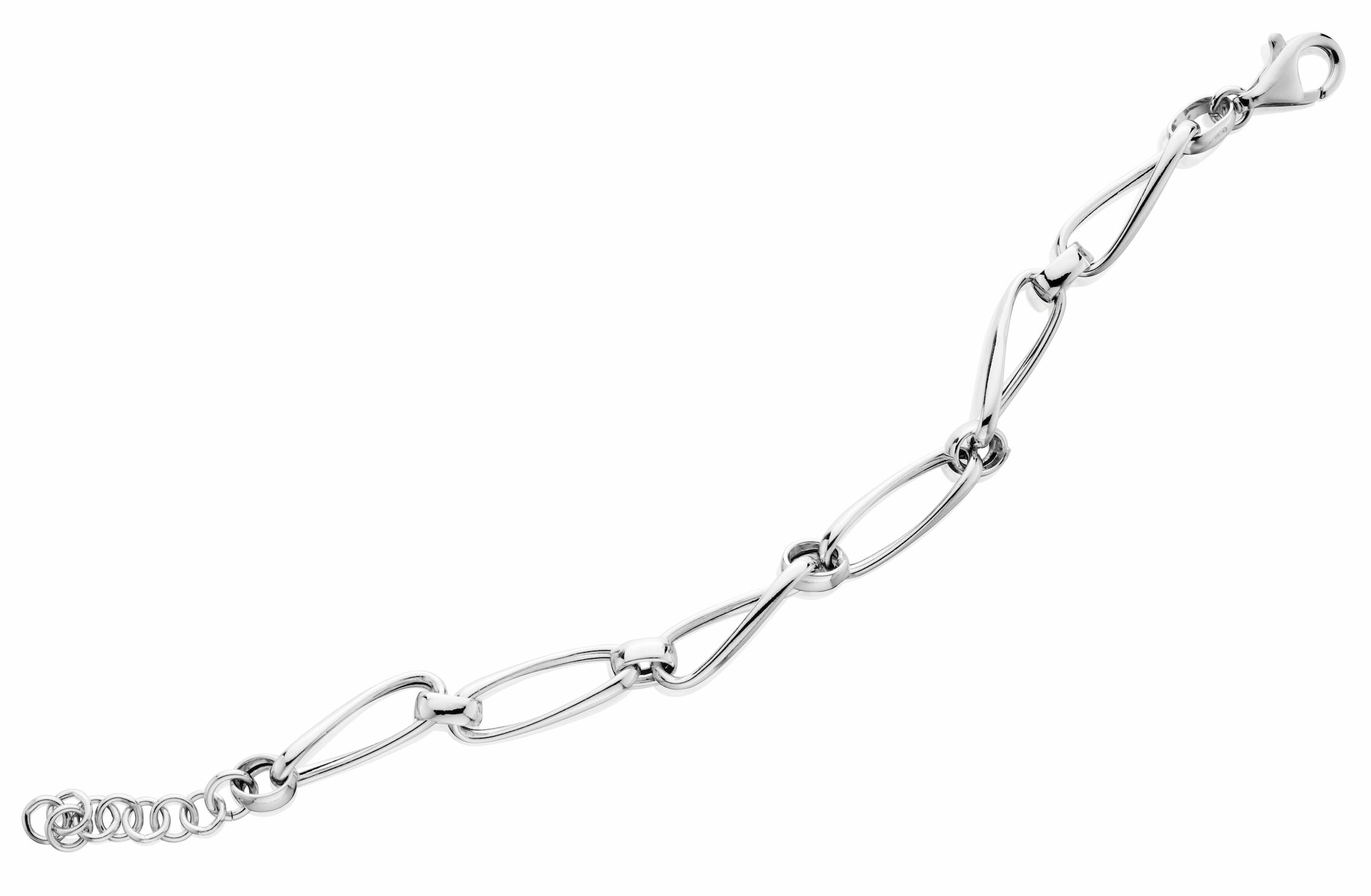 Oval and Rolo Link Bracelet in Sterling Silver