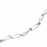 Oval and Rolo Link Bracelet in Sterling Silver