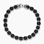 SPIRITUAL BEADS BRACELET Sterling Silver with Black Onyx, 8mm