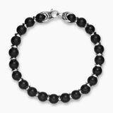 SPIRITUAL BEADS BRACELET Sterling Silver with Black Onyx, 8mm