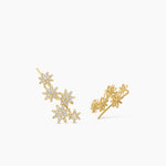STARBURST CLIMBER EARRINGS 18K Yellow Gold with Diamonds, 23mm