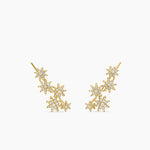 STARBURST CLIMBER EARRINGS 18K Yellow Gold with Diamonds, 23mm