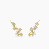 STARBURST CLIMBER EARRINGS 18K Yellow Gold with Diamonds, 23mm