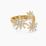 STARBURST MULTI STAR RING 18K Yellow Gold with Diamonds, 17.7mm