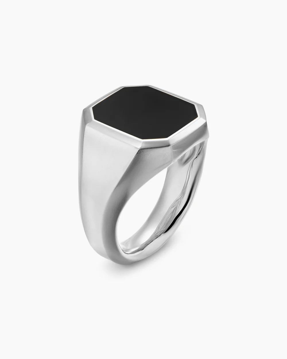 STREAMLINE® SIGNET RING Sterling Silver with Black Onyx, 18mm