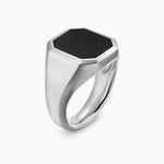 STREAMLINE® SIGNET RING Sterling Silver with Black Onyx, 18mm