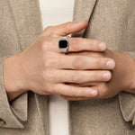 STREAMLINE® SIGNET RING Sterling Silver with Black Onyx, 18mm