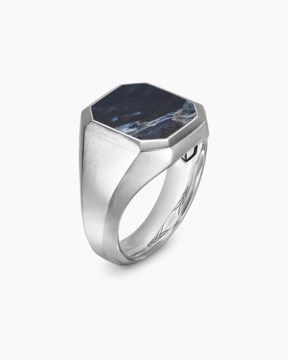 STREAMLINE® SIGNET RING Sterling Silver with Pietersite, 18mm