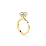 Classic Pave Band with Hidden Halo Engagement Ring Semi Mount