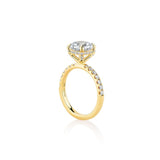 Classic Pave Band with Hidden Halo Engagement Ring Semi Mount