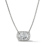 East/West Diamond Pendant with Halo