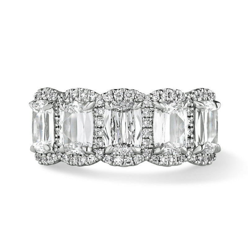 5 Stone Halo Anniversary Ring