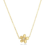 18K Yellow Gold Jasmine Small Flower Pendant Necklace