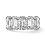 5 Stone Halo Anniversary Ring