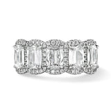 5 Stone Halo Anniversary Ring