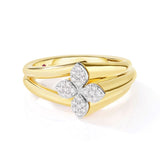 18K Yellow Gold Love in Verona Double Row Flower Band Ring