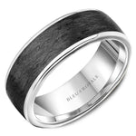 Bleu Royale 7.5mm Men’s Wedding Band in 14K Gold with Forged Carbon Fiber