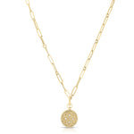 18K Yellow Gold Venetian Princess Small Diamond Medallion Necklace