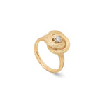 18K Diamond Jaipur Gold Stacklable Floral Ring
