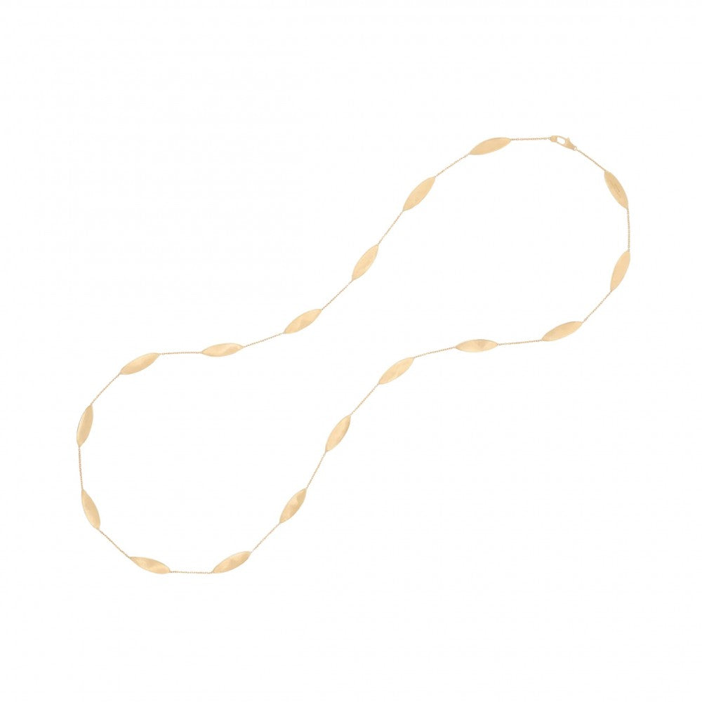 18K Yellow Gold Lunaria Twist Gold Leaf Long Necklace