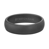 Raw Black DLC Tungsten Carbide Comfort Fit Wedding Band 6mm