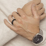 Raw Black DLC Tungsten Carbide Comfort Fit Wedding Band 6mm