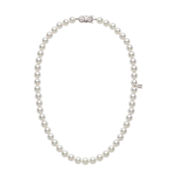 18K White Gold Rhodium Plated Classic Opera Necklace