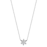 18K White Gold Veritage Mini Star Diamond Pendant Necklace