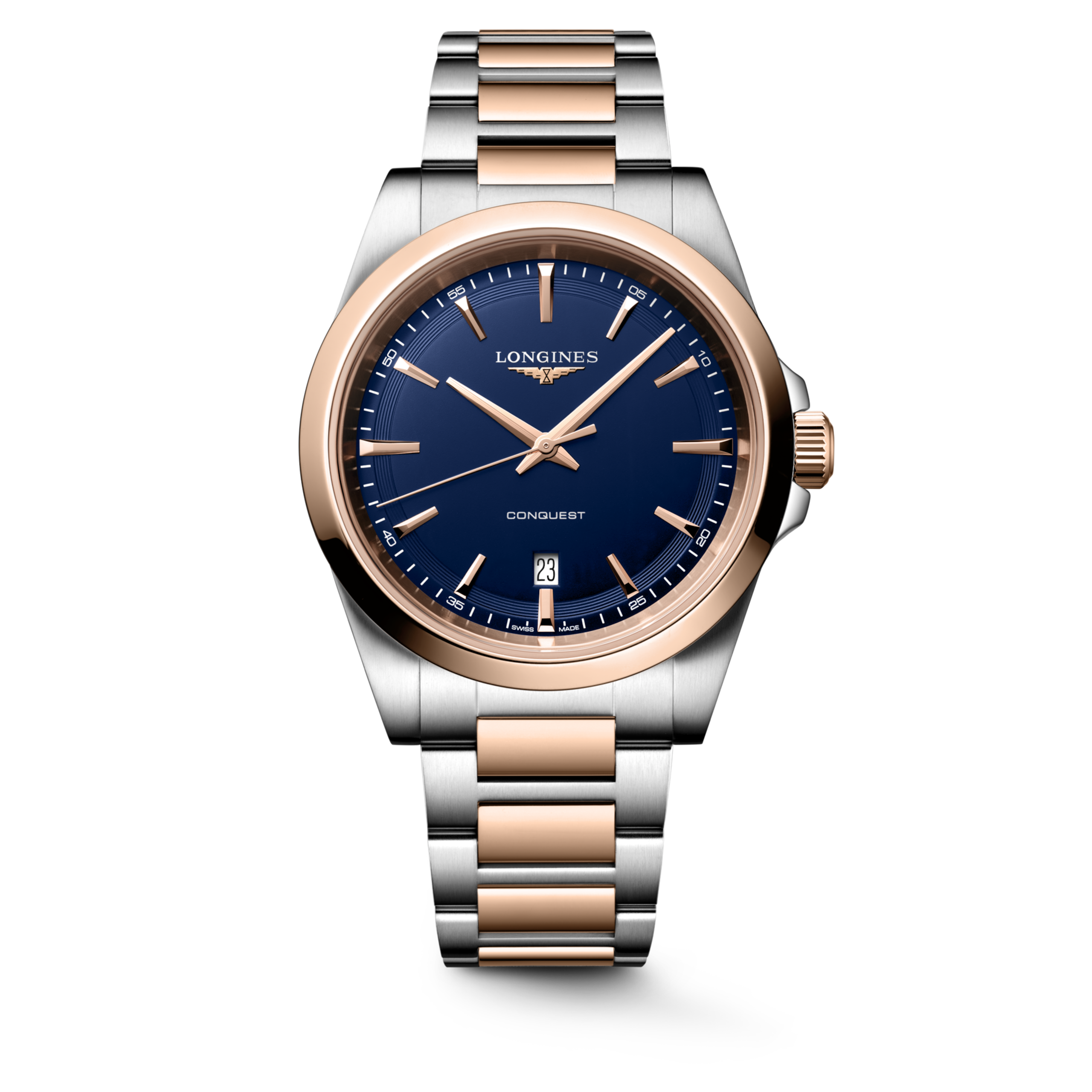 CONQUEST- L3.860.3.98.7 Quartz watch, Ø 41.00 mm, Stainless steel and red PVD coating