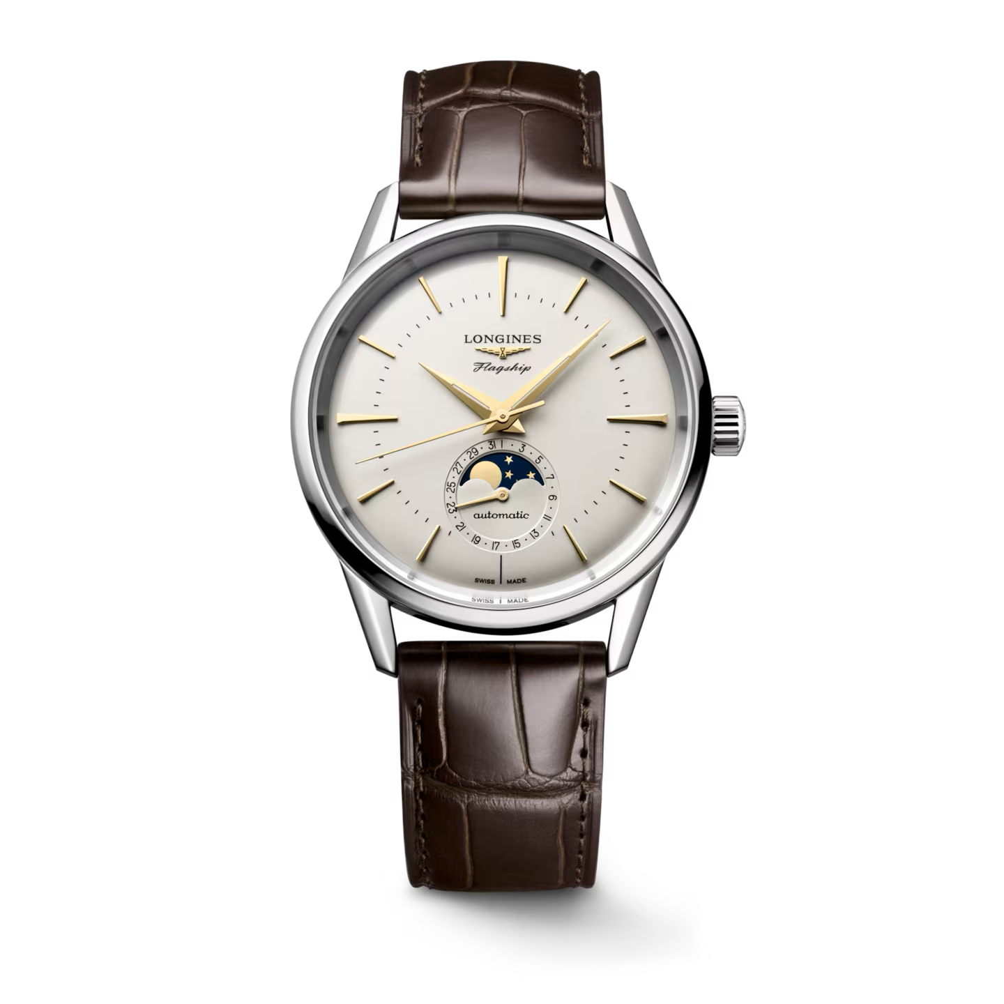 FLAGSHIP HERITAGE MOONPHASE- L4.815.4.78.2 Automatic watch, Ø 38.50 mm, stainless steel,