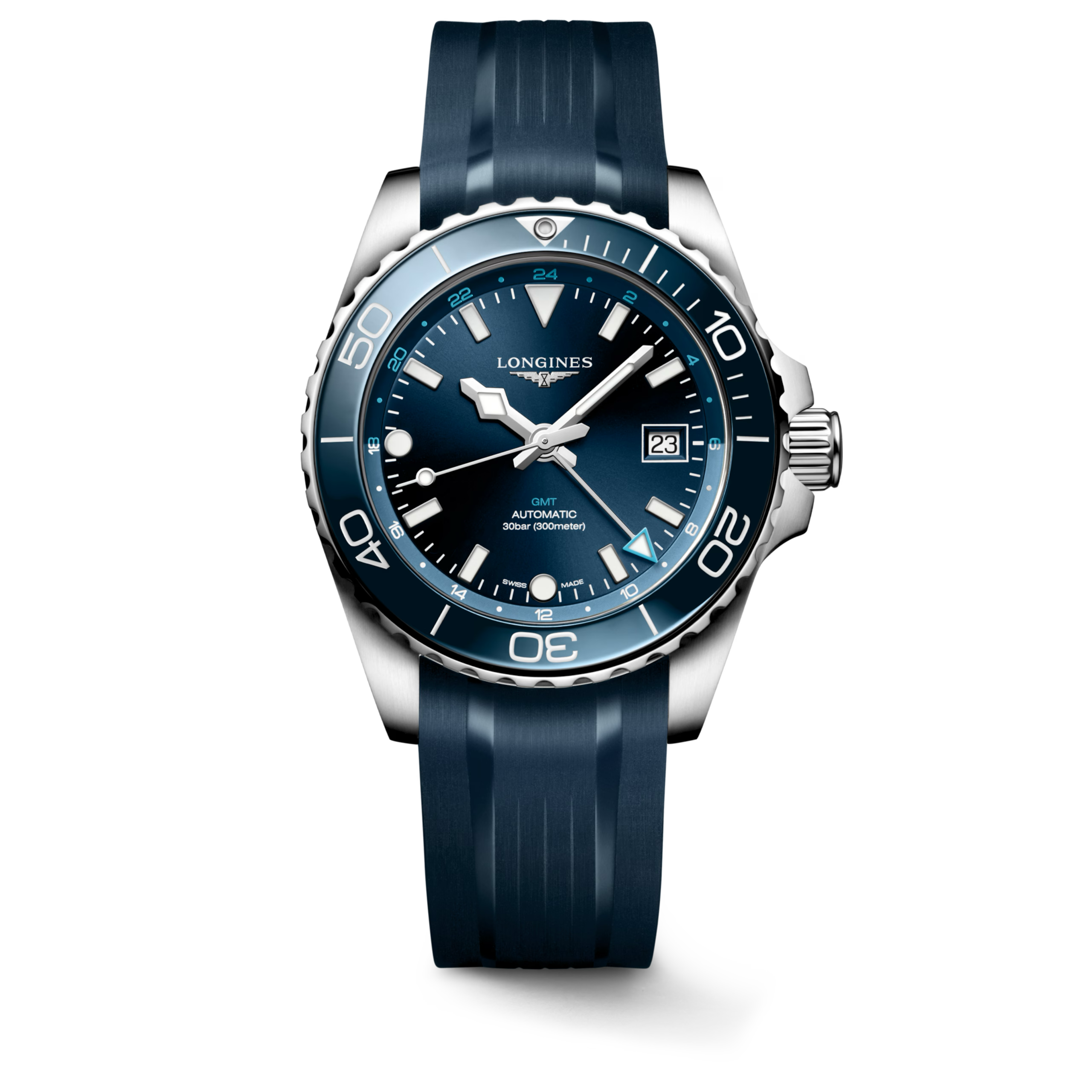 HYDROCONQUEST GMT- L3.790.4.96.9 Automatic watch, Ø 41.00 mm, Stainless steel and ceramic bezel