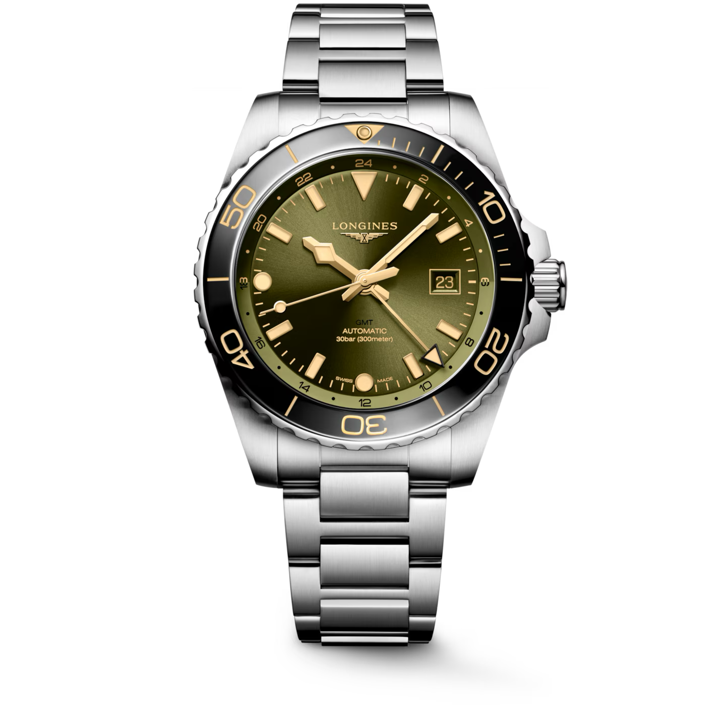 HYDROCONQUEST GMT- L3.890.4.06.6 Automatic watch, Ø 43.00 mm, stainless steel and ceramic bezel