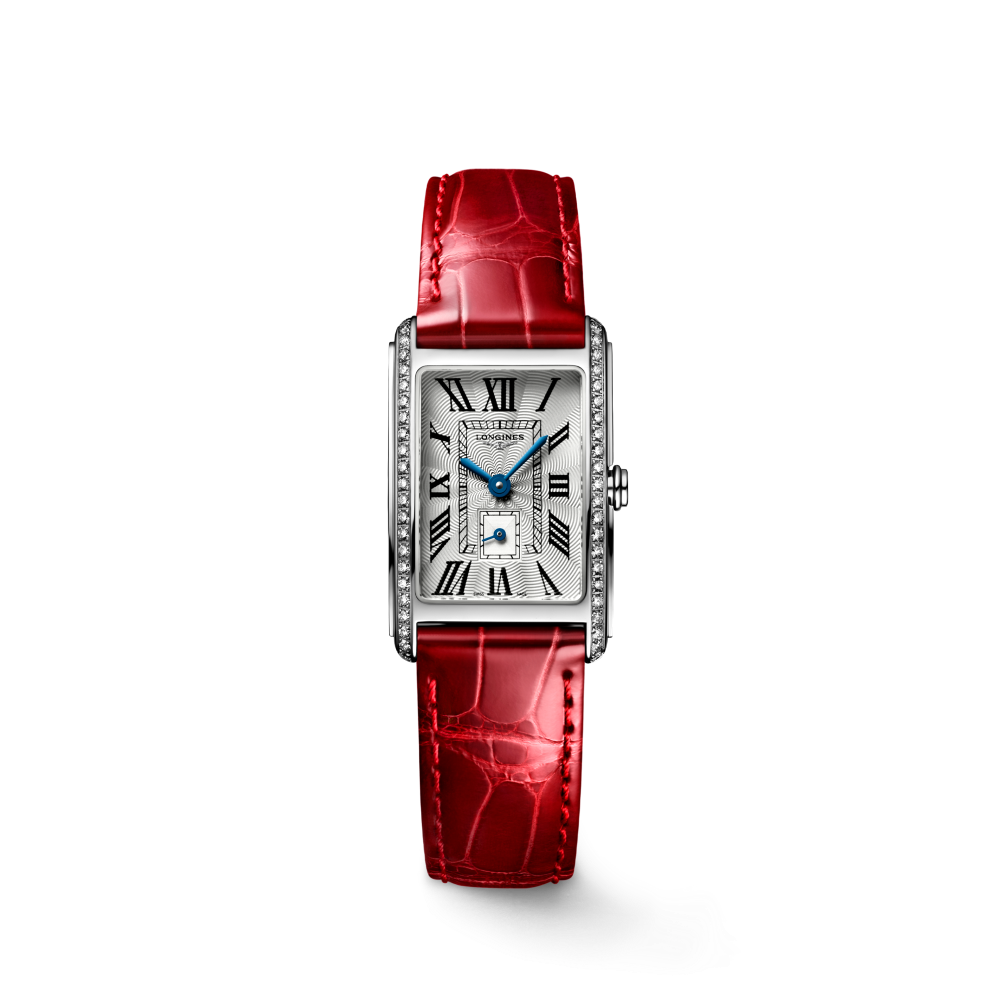 Watch with a red strap on a white background