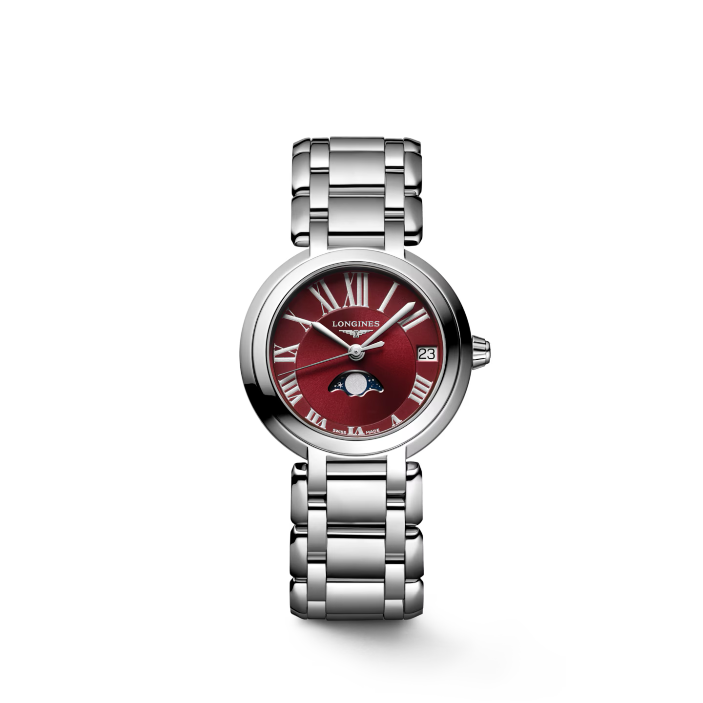 LONGINES PRIMALUNA MOONPHASE- L8.115.4.92.6 Quartz watch, Ø 30.50 mm, stainless steel